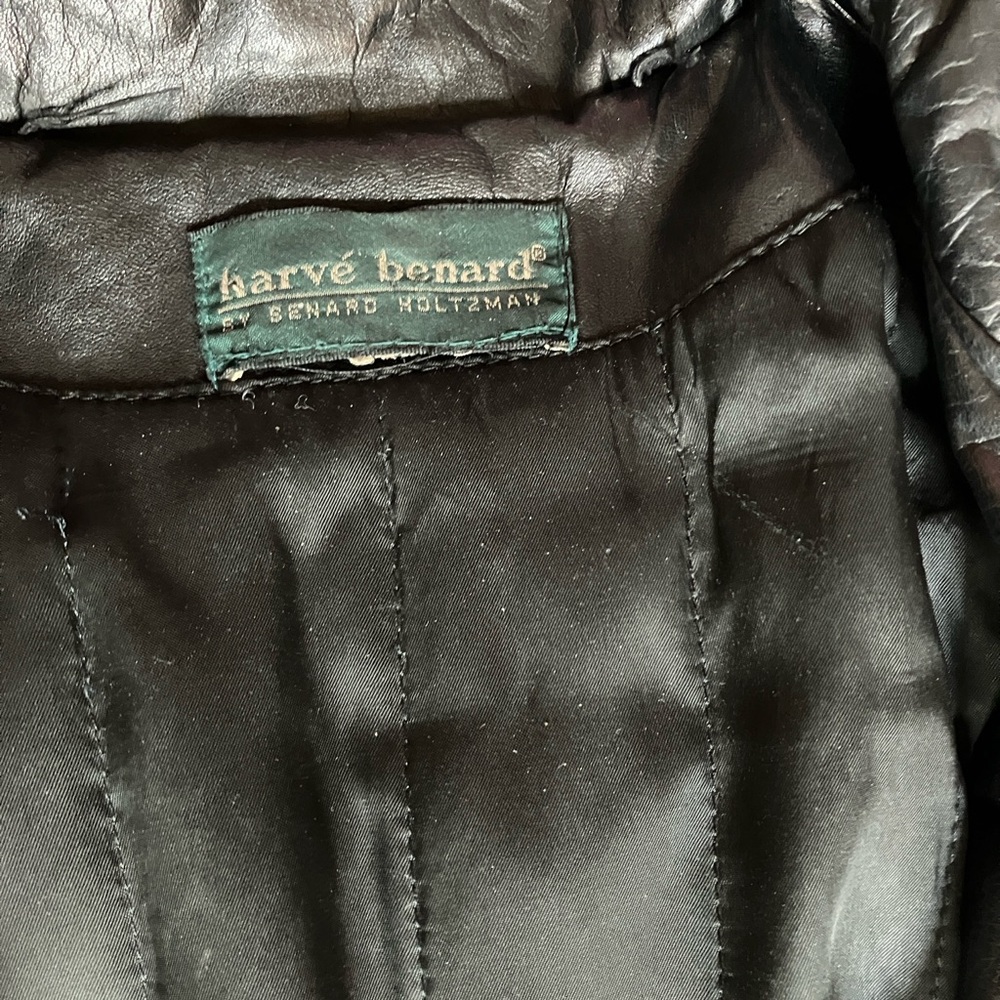 Harve Benard Women’s Black Leather and lined Long Coat